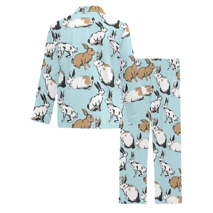 Rabbit Pattern Print Design RB018 Men's Long Pajama Set