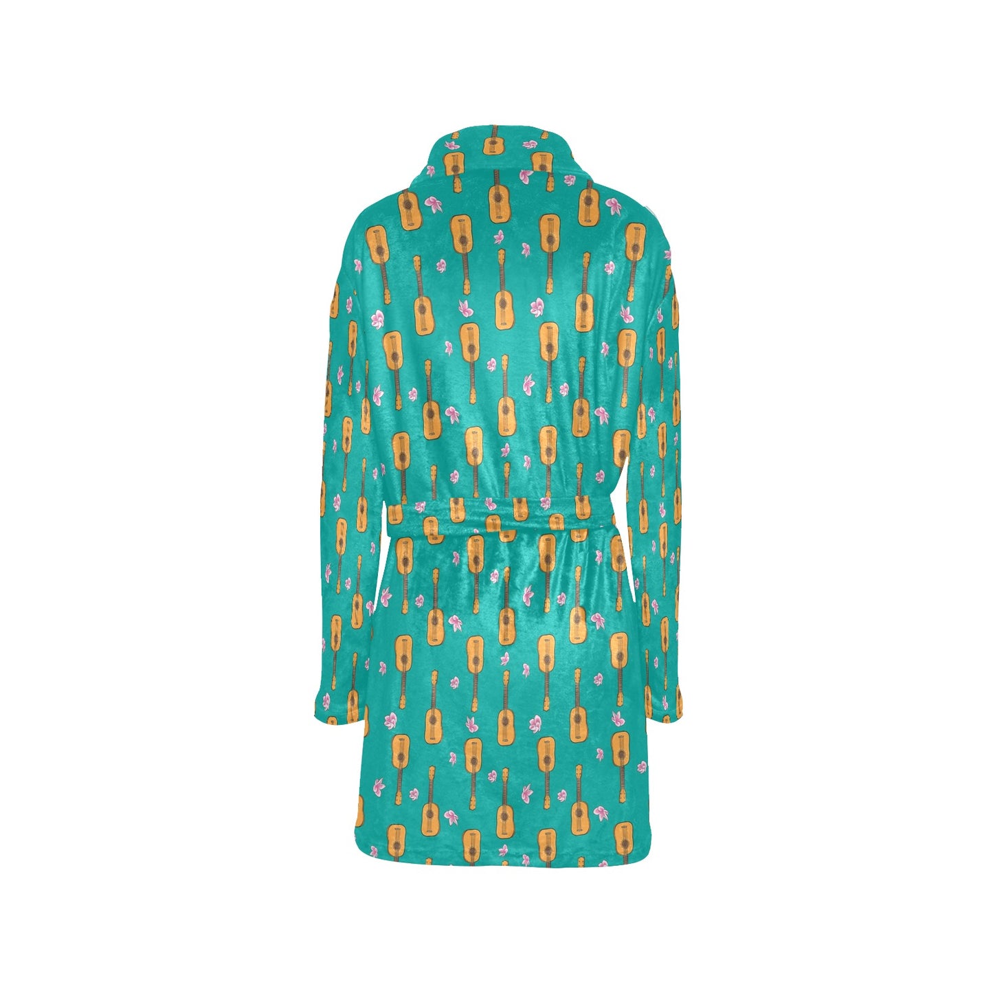 Ukulele Print Design LKS403 Women's Fleece Robe