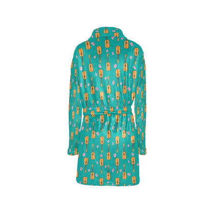 Ukulele Print Design LKS403 Women's Fleece Robe