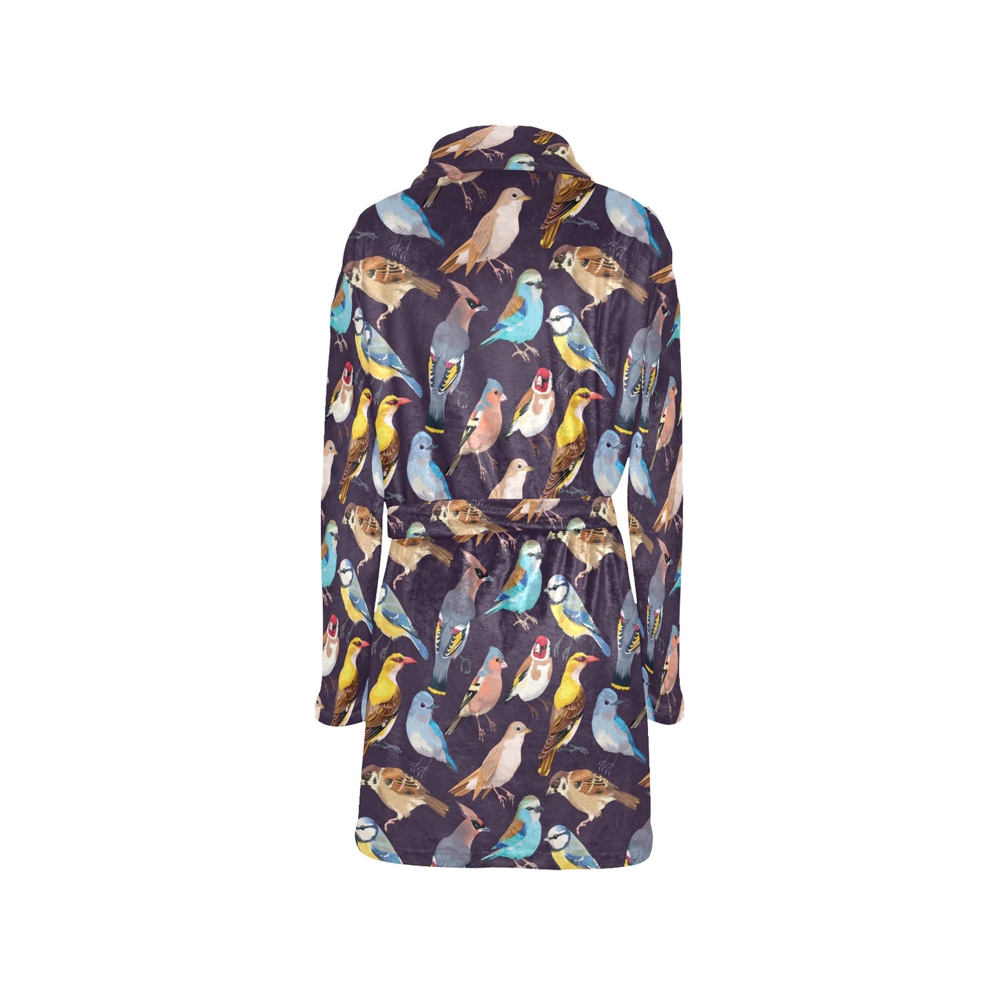 Bird Cute Print Pattern Women's Fleece Robe