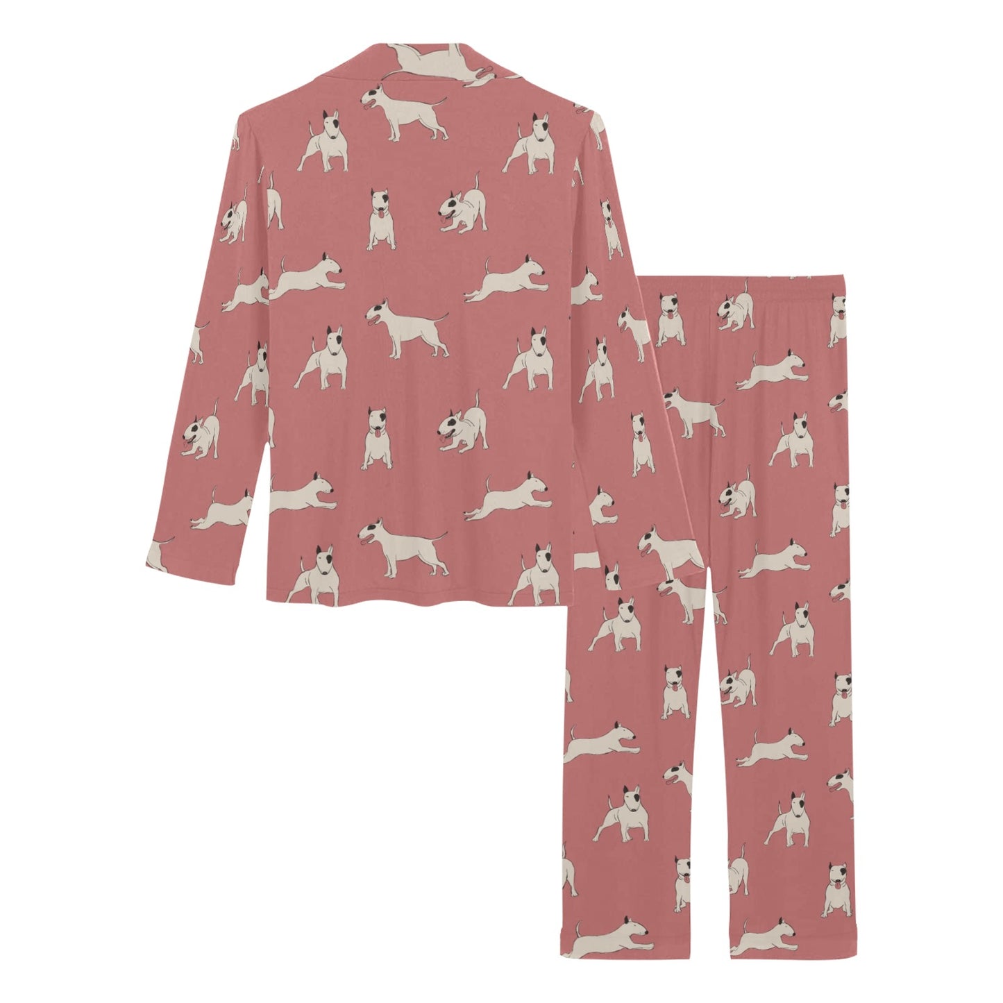 Bull Terriers Pattern Print Design 09 Women's Long Pajama Set