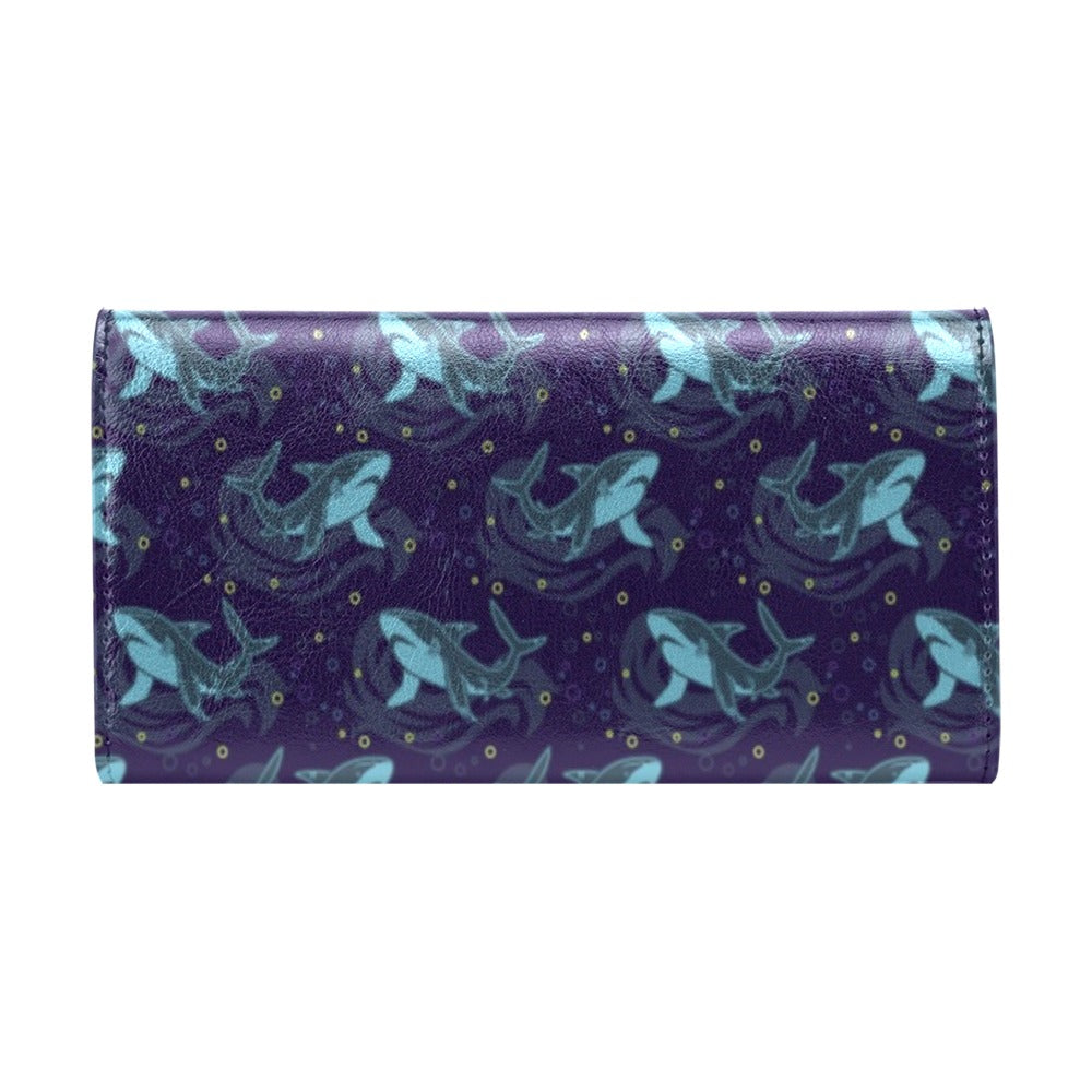 Shark Themed Print Women's Trifold Wallet
