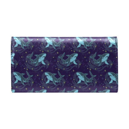 Shark Themed Print Women's Trifold Wallet