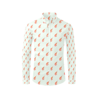 Shrimp Print Design LKS304 Men's Long Sleeve Dress Shirt