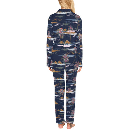 Pacific island Pattern Print Design A06 Women's Long Pajama Set