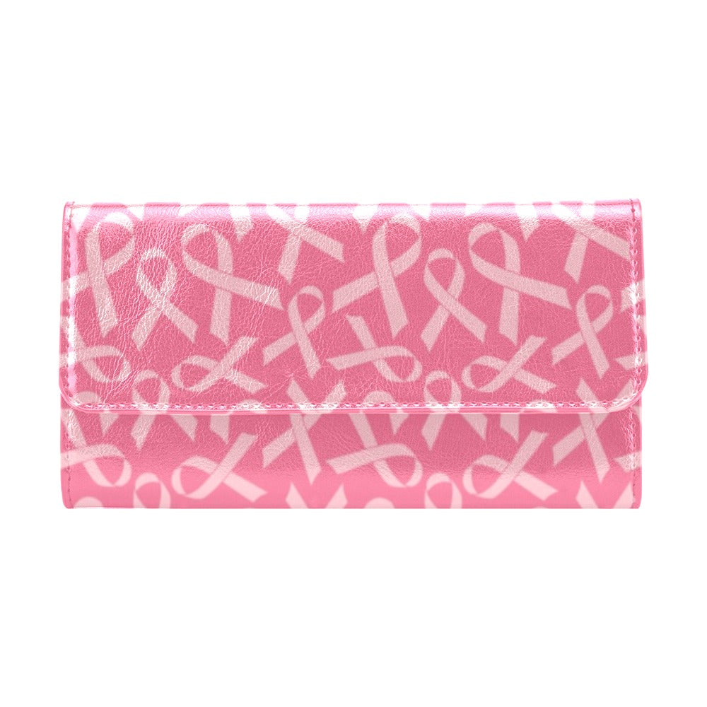 Breast Cancer Awareness Themed Women's Trifold Wallet