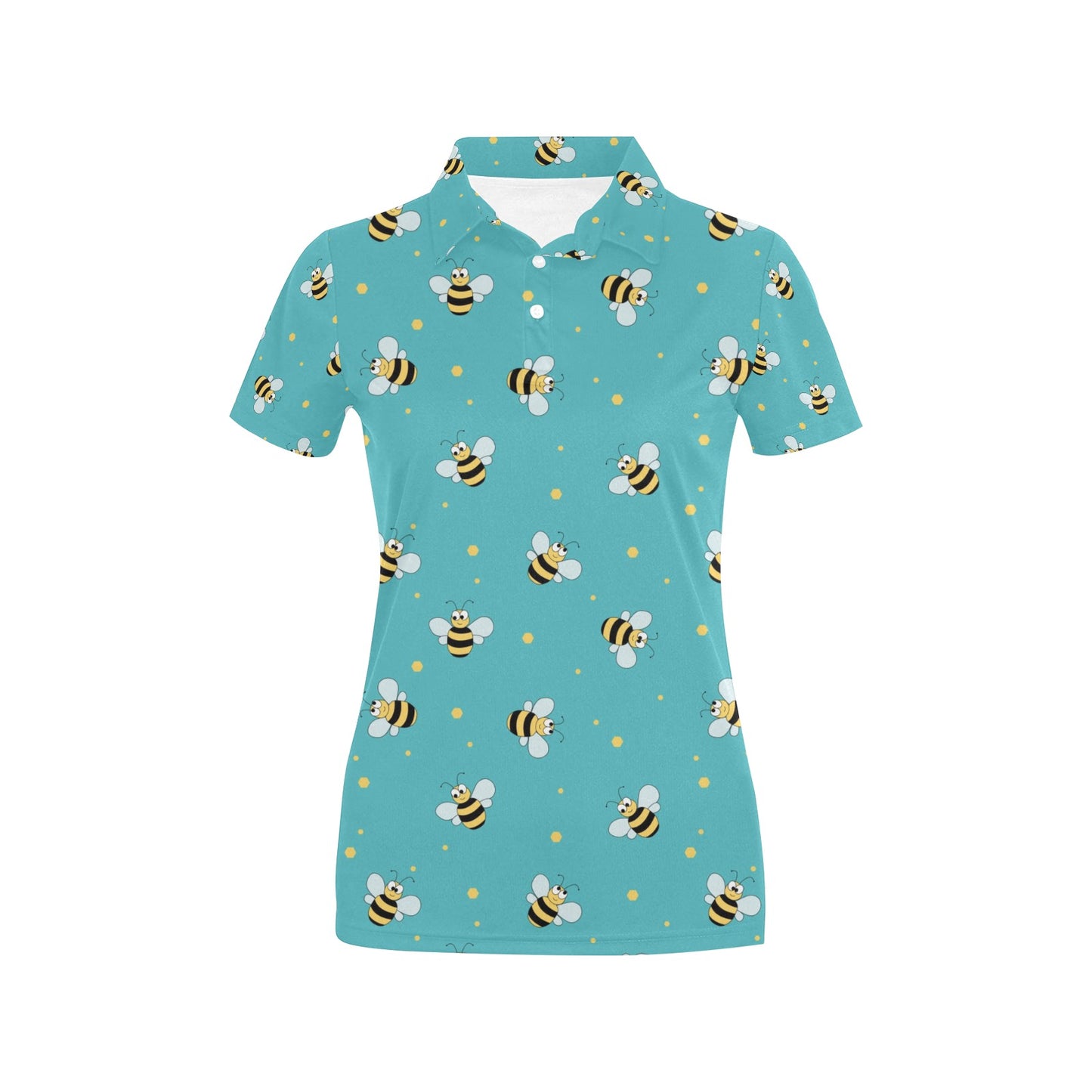 Bee With Dot Print Design LKS309 Women's Polo Shirt