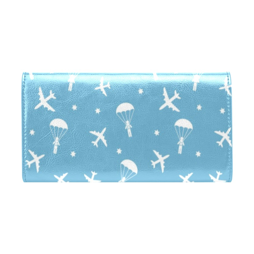 Skydiver Print Design LKS303 Women's Trifold Wallet