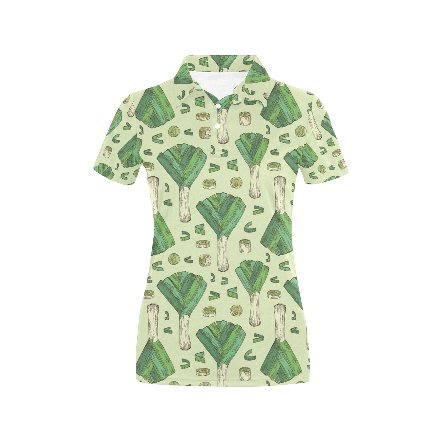Leek Pattern Print Design 04 Women's Polo Shirt