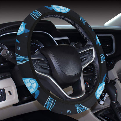 Sea Turtle Print Design LKS3013 Steering Wheel Cover with Elastic Edge