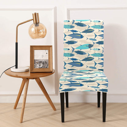 Tuna Fish Print Design LKS302 Dining Chair Slipcover