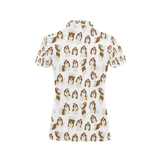Shih Tzu Print Design LKS302 Women's Polo Shirt