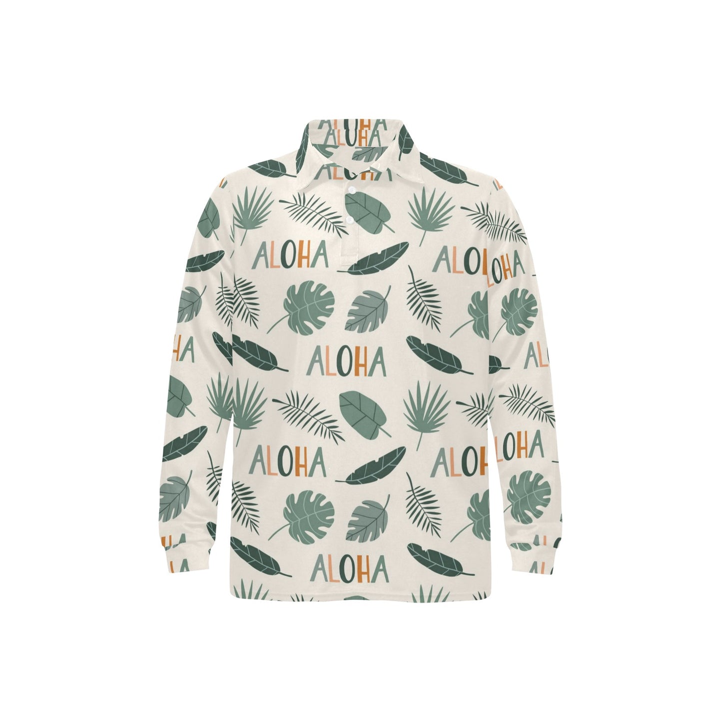 Aloha Hawaii Pattern Print Design 05 Long Sleeve Polo Shirt For Men's