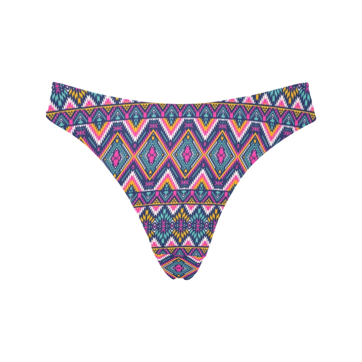 Indian Navajo Pink Themed Design Print Women's Thongs