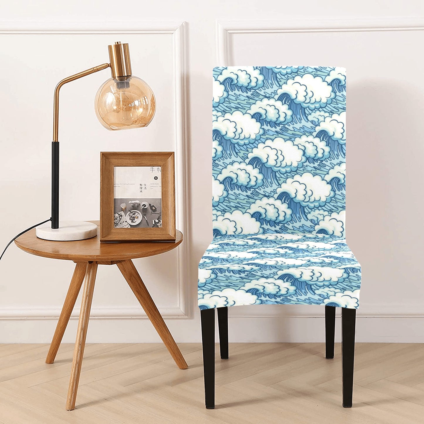 Wave Japan Style Print Design LKS304 Dining Chair Slipcover