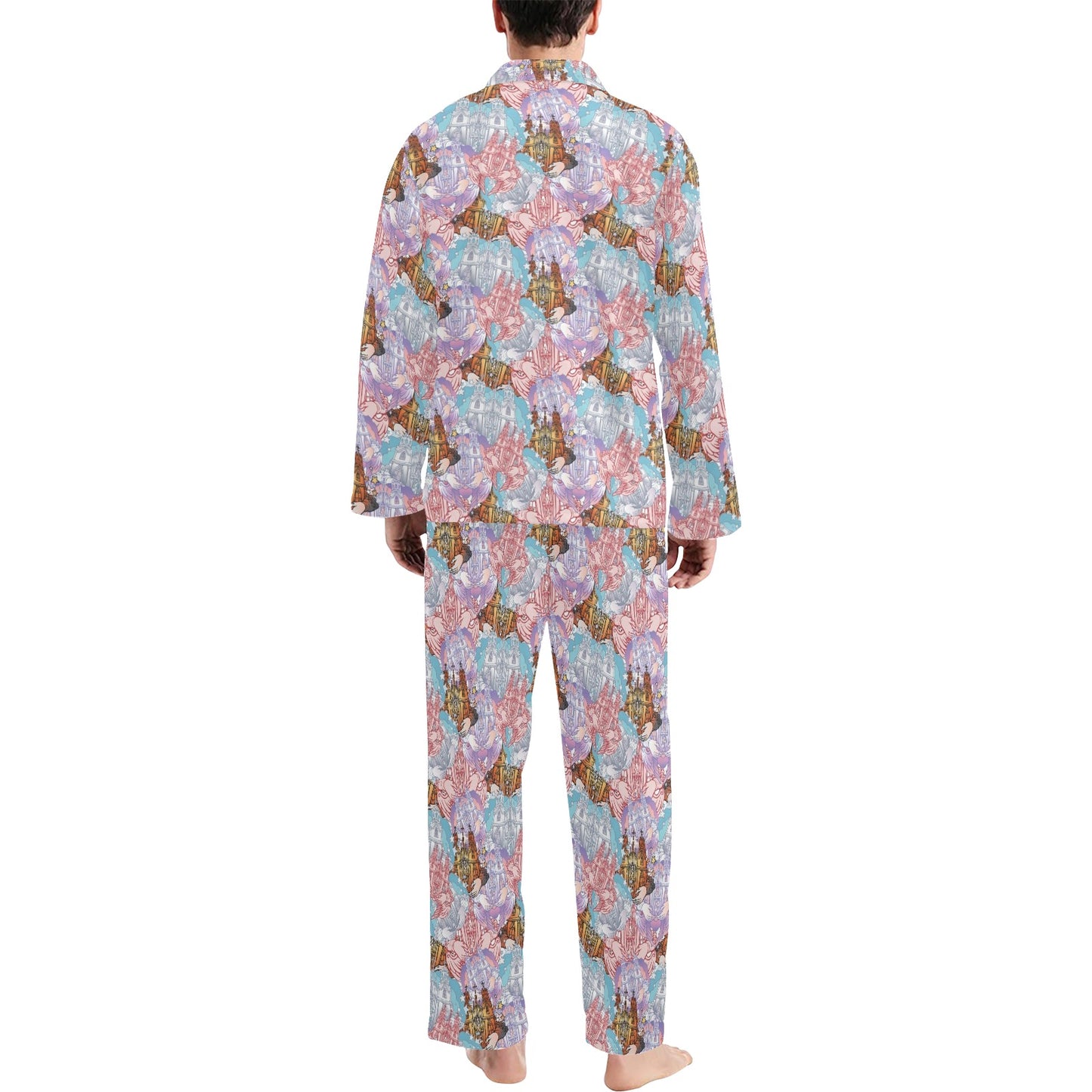 Christian Pattern Print Design 03 Men's Long Pajama Set