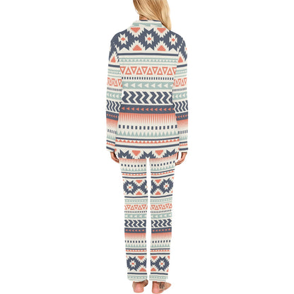 Tribal Aztec vintage pattern Women's Long Pajama Set