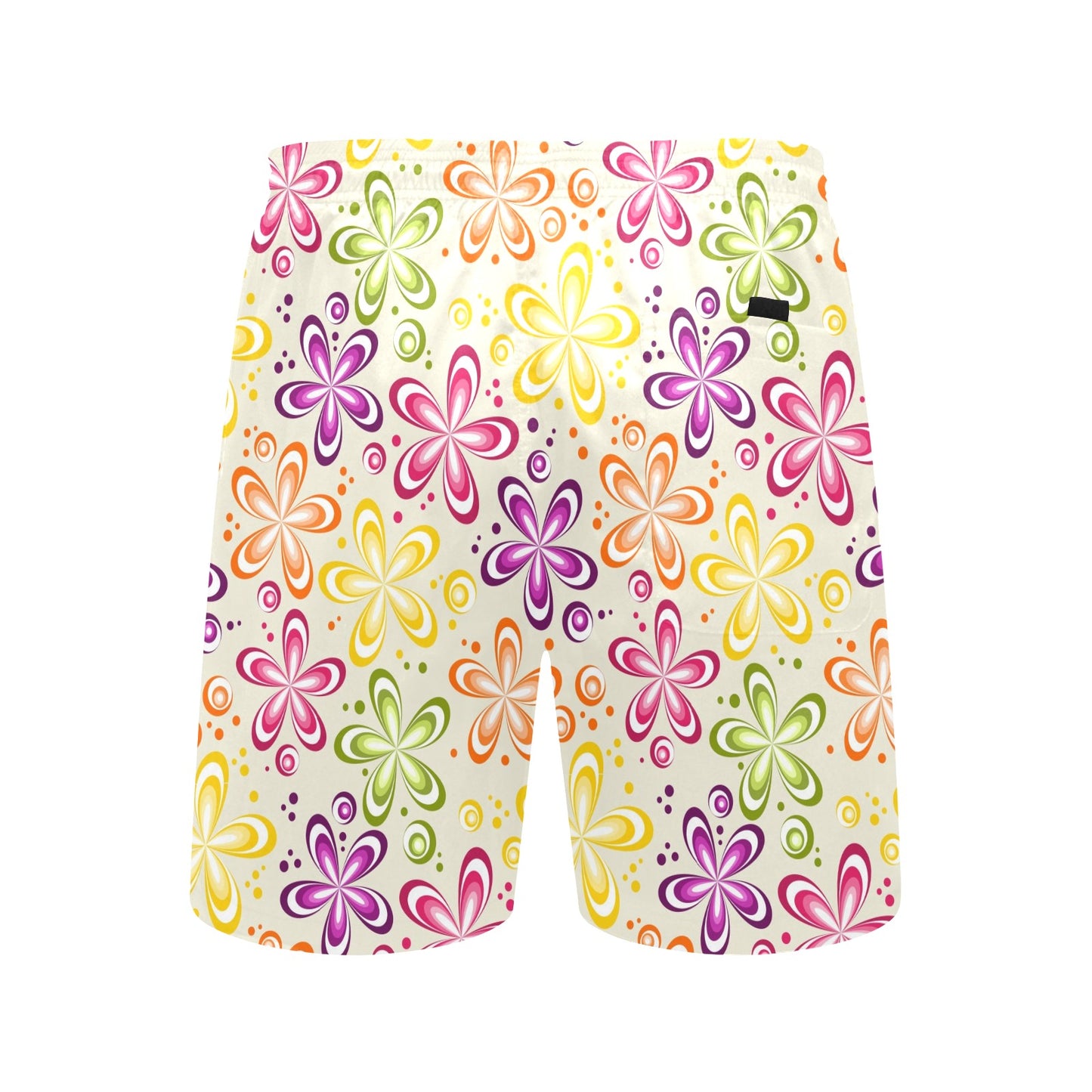 Flower Power Colorful Design Print Men's Swim Trunks Beach Shorts