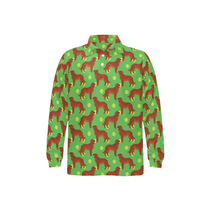 Setters Irish Print Design LKS302 Long Sleeve Polo Shirt For Men's