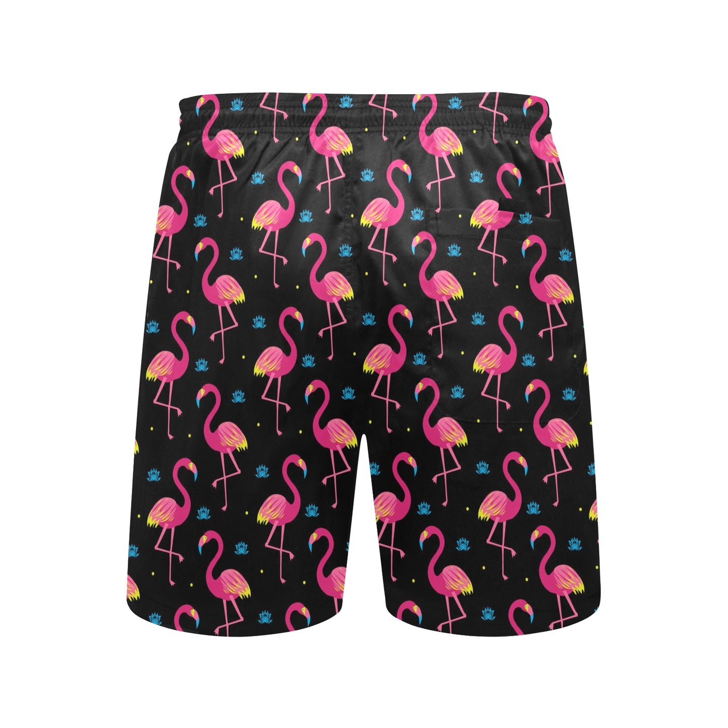 Flamingo Pink Neon Print Pattern Men's Swim Trunks Beach Shorts
