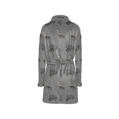 Skunk Print Design LKS301 Women's Fleece Robe