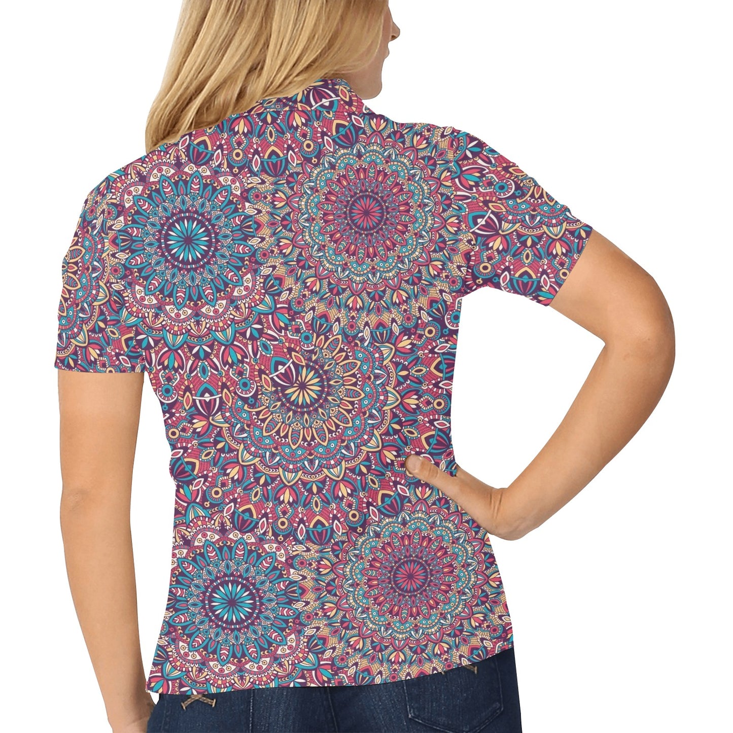 Boho Pattern Print Design 05 Women's Polo Shirt