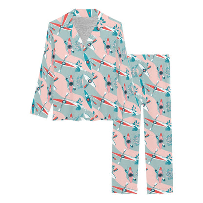 Kayak Pattern Print Design 05 Women's Long Pajama Set