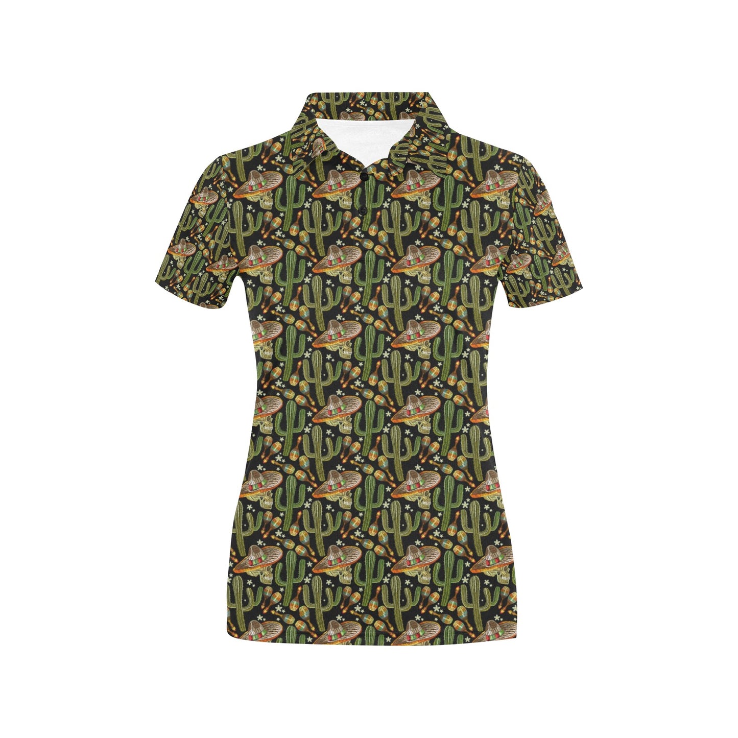 Western Style Print Women's Polo Shirt