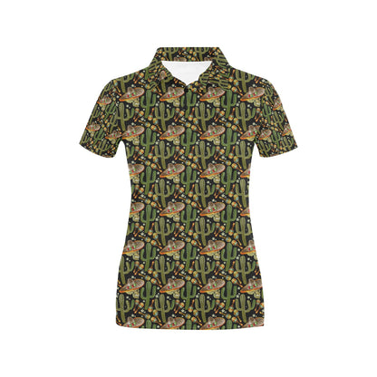 Western Style Print Women's Polo Shirt