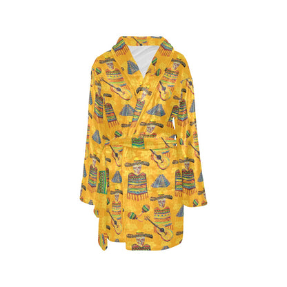 Maracas Mexican Style Pattern Print Design 02 Women's Fleece Robe