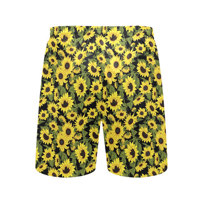 Sunflower Fresh Bright Color Print Men's Swim Trunks Beach Shorts