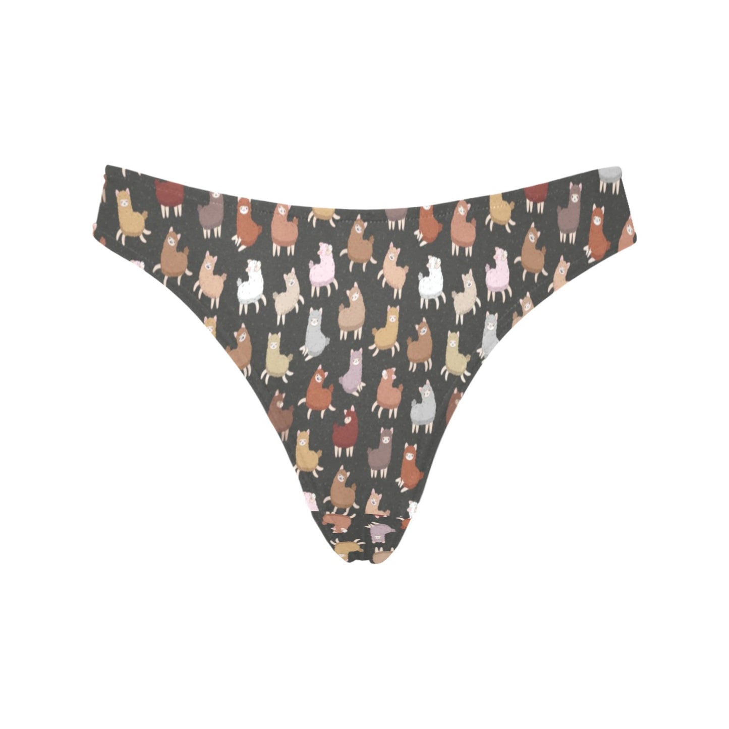 Alpaca Cute Design Themed Print Women's Thongs