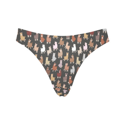 Alpaca Cute Design Themed Print Women's Thongs