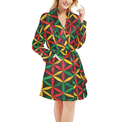 Rasta Pattern Print Design A04 Women's Fleece Robe