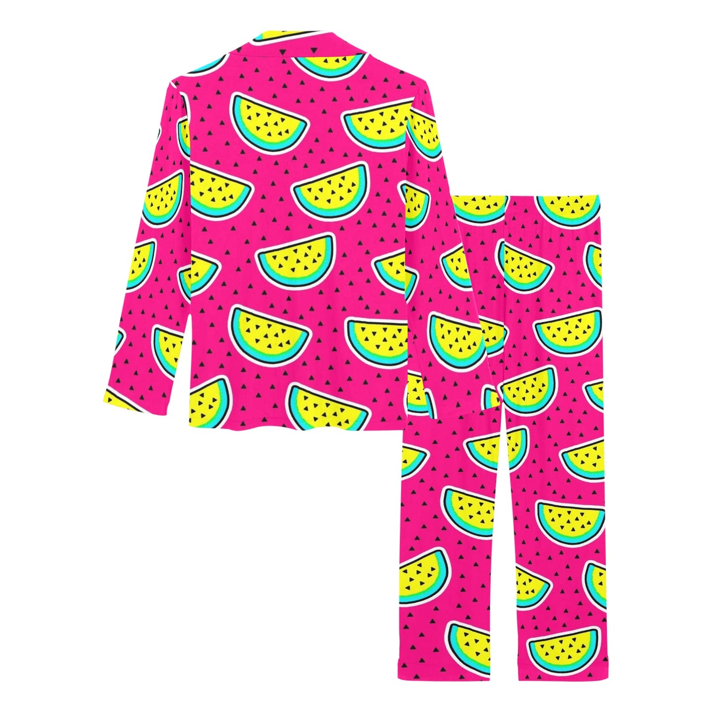 Watermelon Pattern Print Design WM04 Women's Long Pajama Set