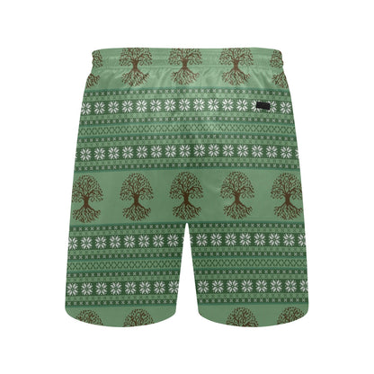 Tree Of Life Knit Style Print Design LKS301 Men's Swim Trunks Beach Shorts