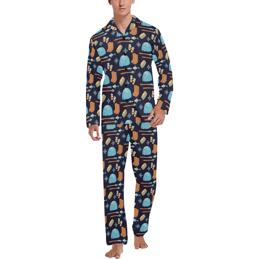 Eskimo Pattern Print Design 02 Men's Long Pajama Set