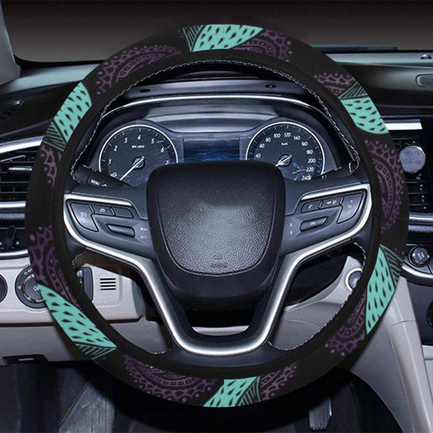 Tribal Pattern Print Design LKS3010 Steering Wheel Cover with Elastic Edge