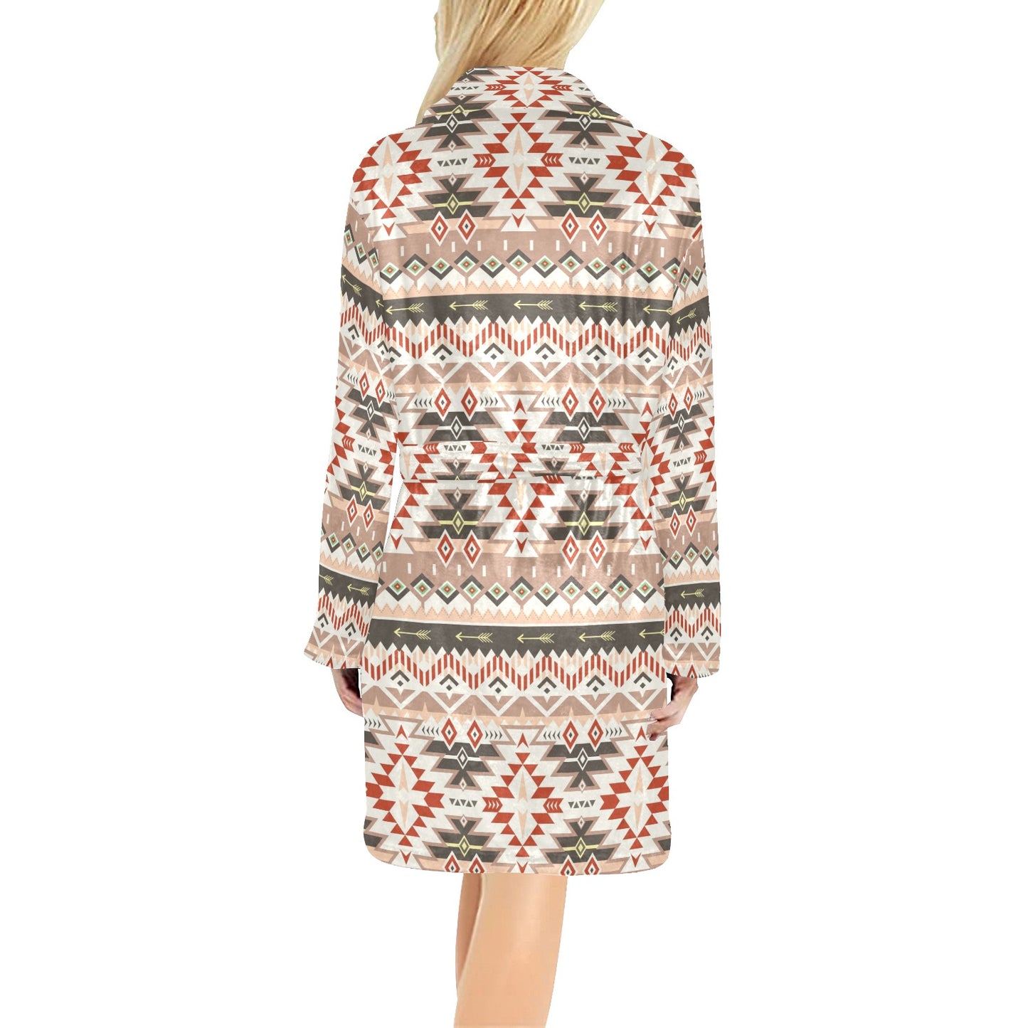 Aztec Pattern Print Design 05 Women's Fleece Robe