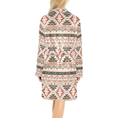 Aztec Pattern Print Design 05 Women's Fleece Robe