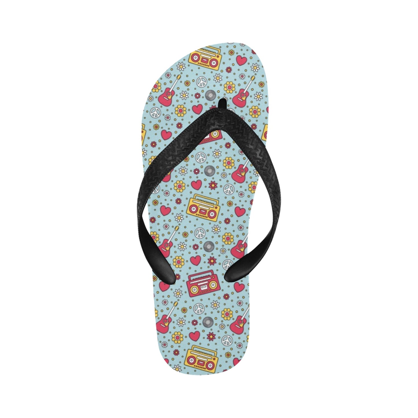 Hippie Print Design LKS307 Flip Flops