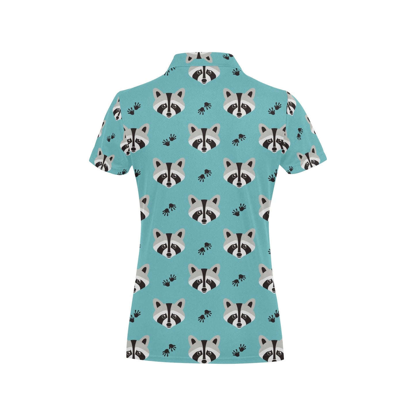 Raccoon Pattern Print Design A01 Women's Polo Shirt