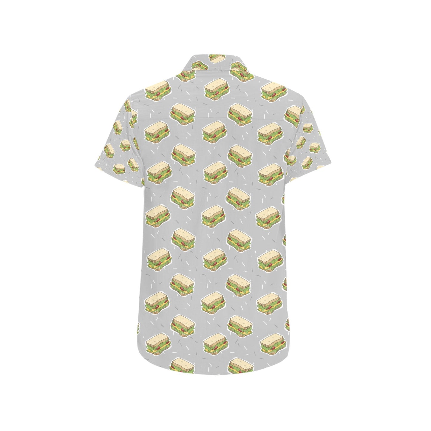 Sandwich Print Design LKS304 Men Short Sleeve Button Up Shirt