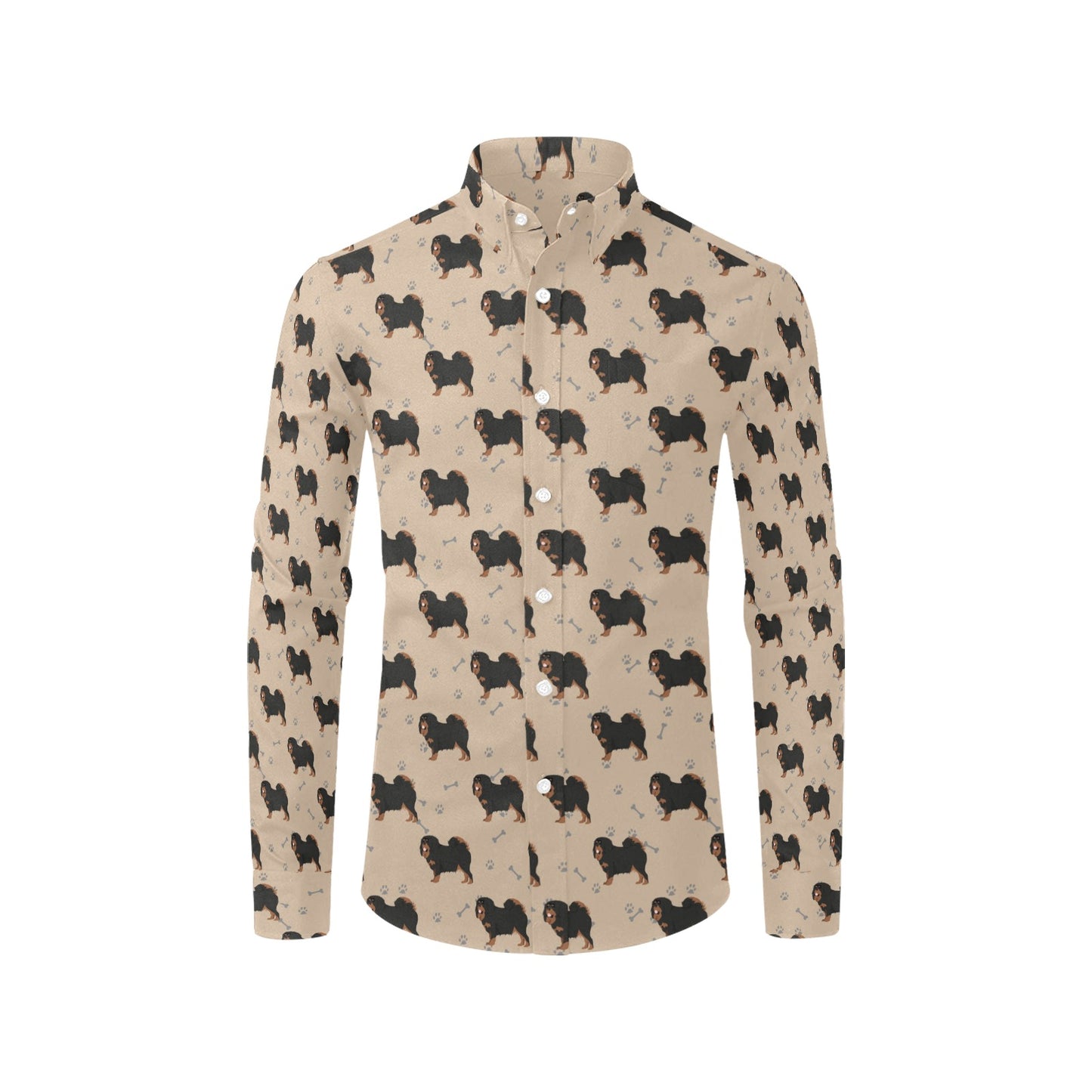Tibetan Mastiffs Print Design LKS301 Men's Long Sleeve Dress Shirt