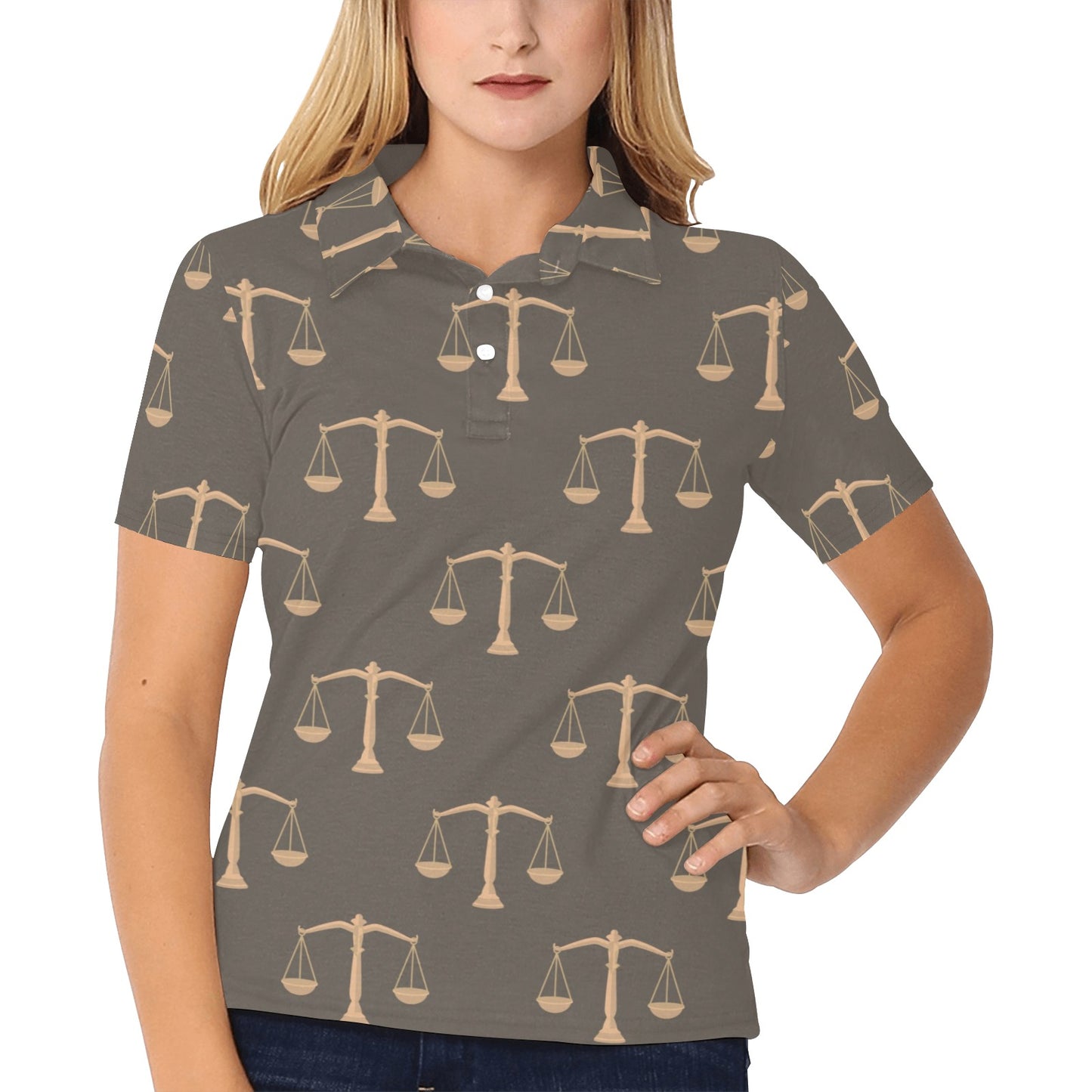 Libra Pattern Print Design 01 Women's Polo Shirt