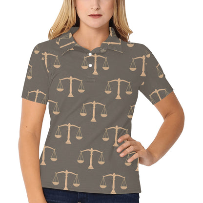 Libra Pattern Print Design 01 Women's Polo Shirt