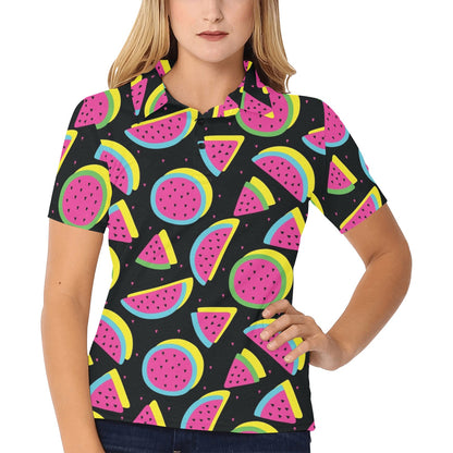 Watermelon Pattern Print Design WM07 Women's Polo Shirt