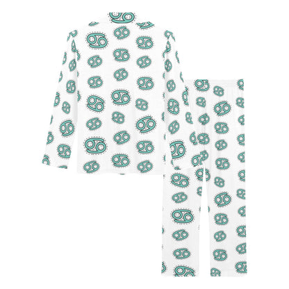 Cancer Zodiac Pattern Print Design 04 Women's Long Pajama Set