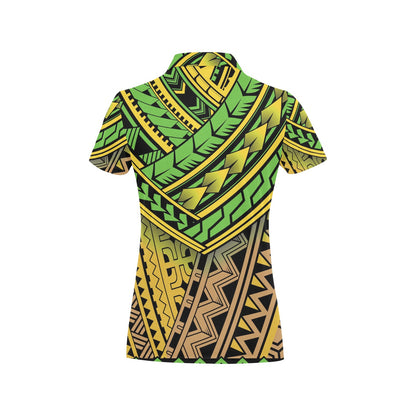 Polynesian Tribal Color Women's Polo Shirt