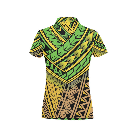 Polynesian Tribal Color Women's Polo Shirt